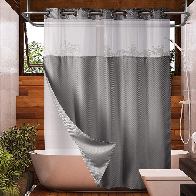 Latitude Run® Free Shower Curtain With SnapIn Liner & See Through Top